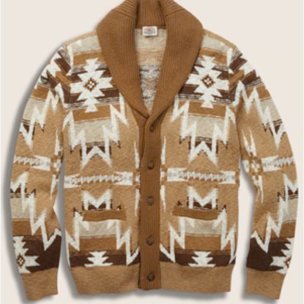 Faherty Mens Doug Good Feather Organic Cotton Cardigan Sweater. Size L. NWT